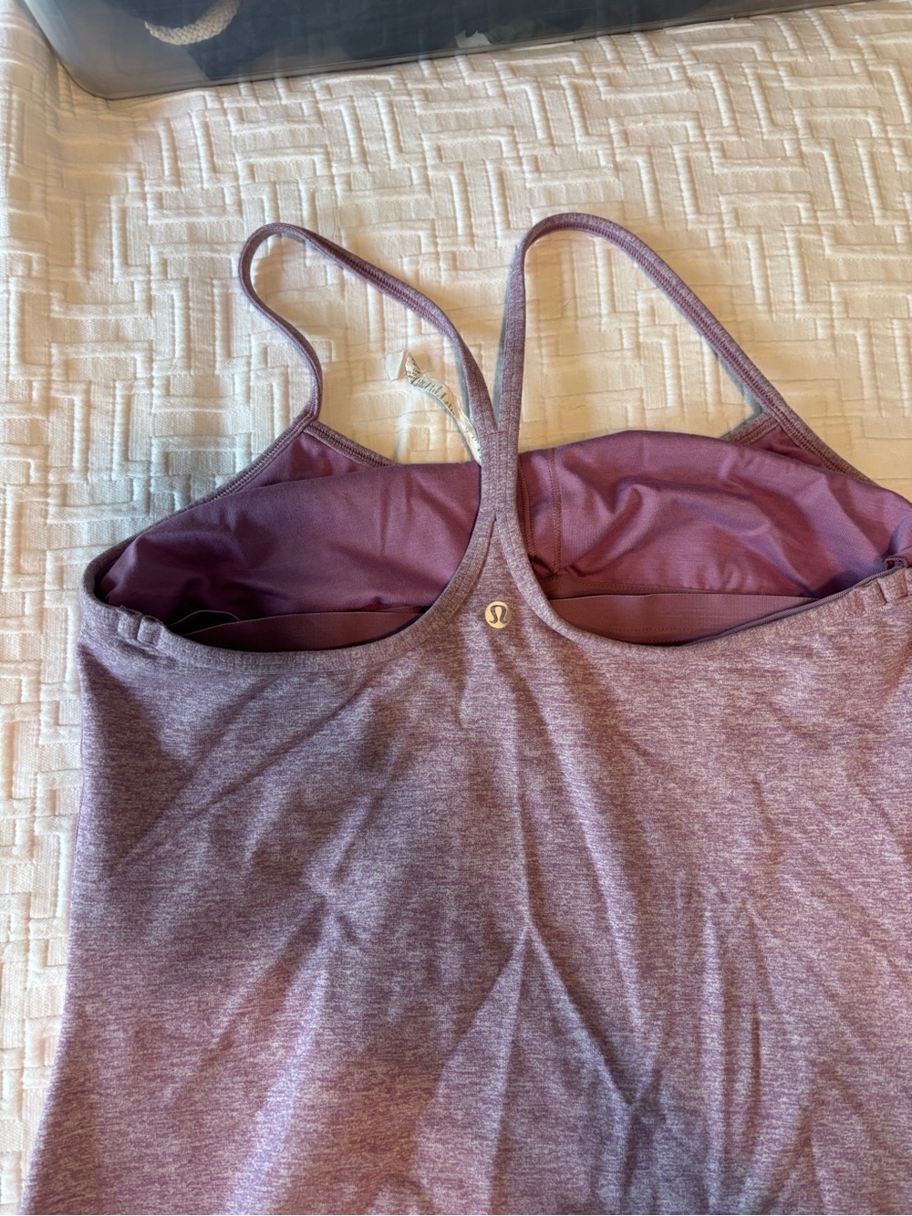 lululemon athletica Mauve Plum Slim Racerback Tank with Built-In Bra